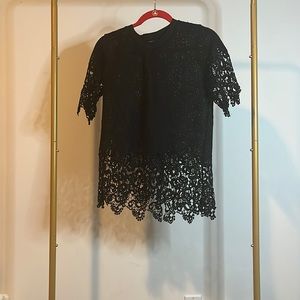 ZARA/ Black Zara Blouse Lace/ Size Small